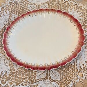 Vintage Golden Ware Sebring Mandarin Maroon 22k Platter